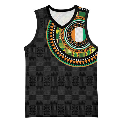 Ivory Coast African Tribal Pattern Basketball Jersey Chest Arm Tattoo LT15