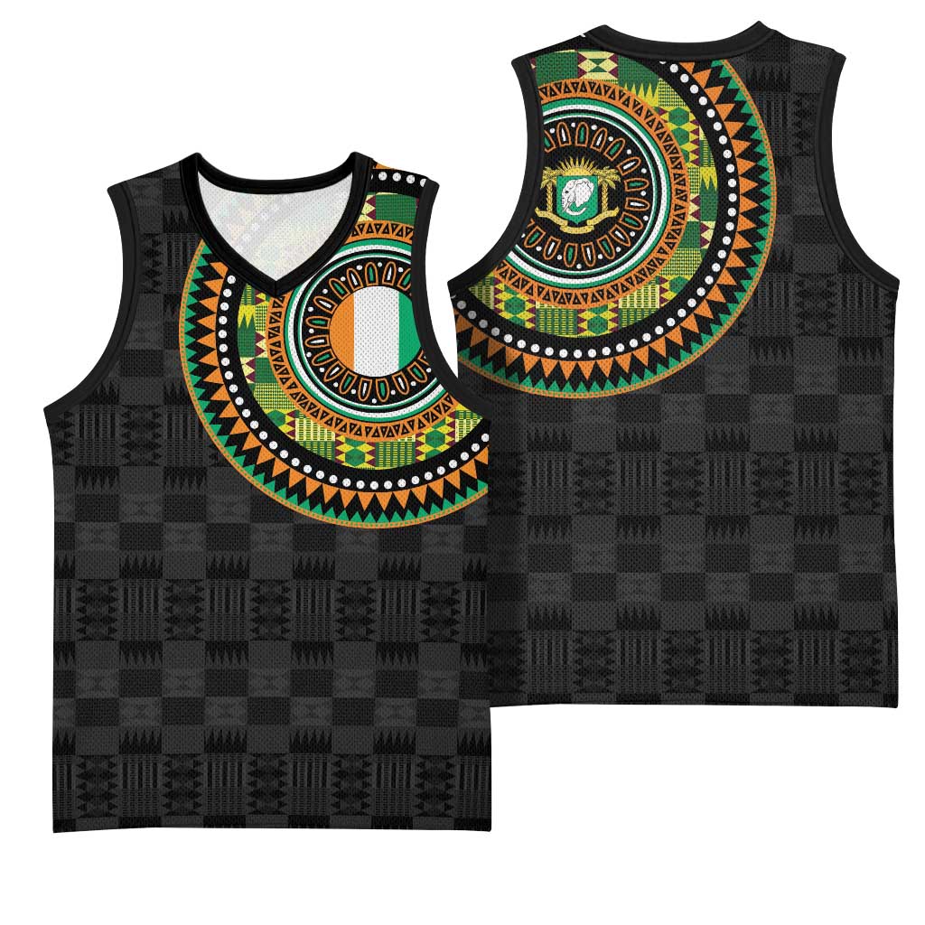 Ivory Coast African Tribal Pattern Basketball Jersey Chest Arm Tattoo LT15