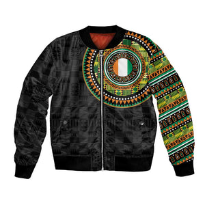 Ivory Coast African Tribal Pattern Bomber Jacket Chest Arm Tattoo