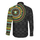 Ivory Coast African Tribal Pattern Long Sleeve Button Shirt Chest Arm Tattoo