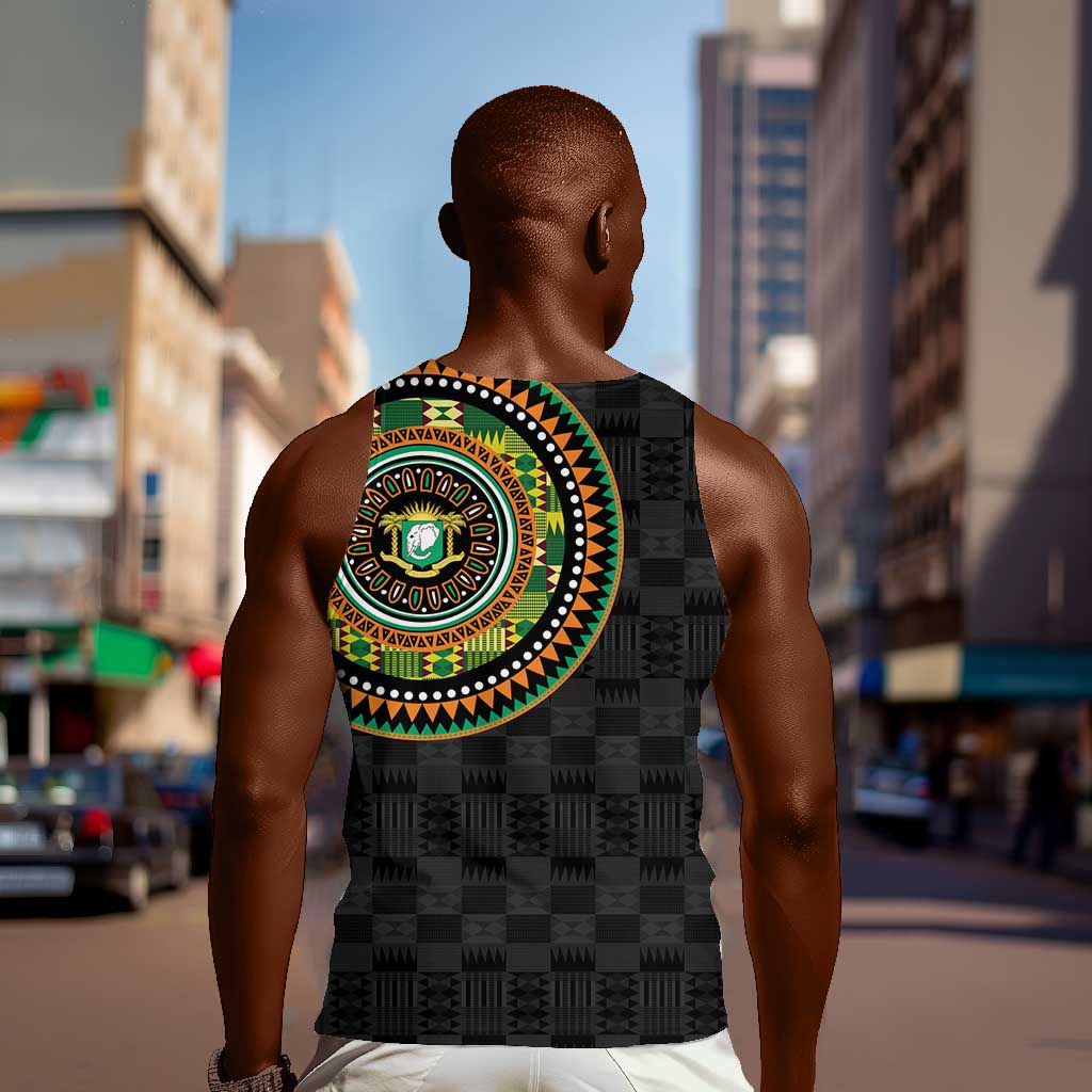 Ivory Coast African Tribal Pattern Men Tank Top Chest Arm Tattoo