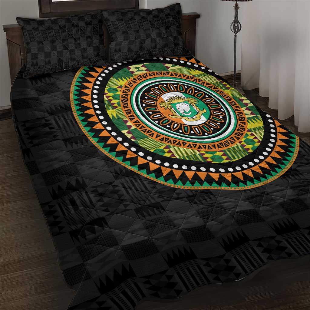 Ivory Coast African Tribal Pattern Quilt Bed Set Chest Arm Tattoo