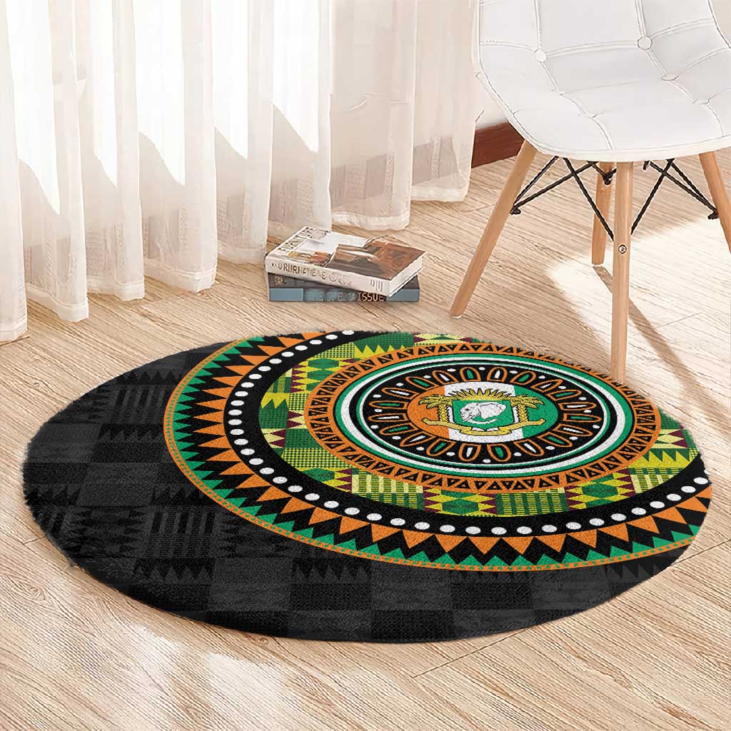 Ivory Coast African Tribal Pattern Round Carpet Chest Arm Tattoo