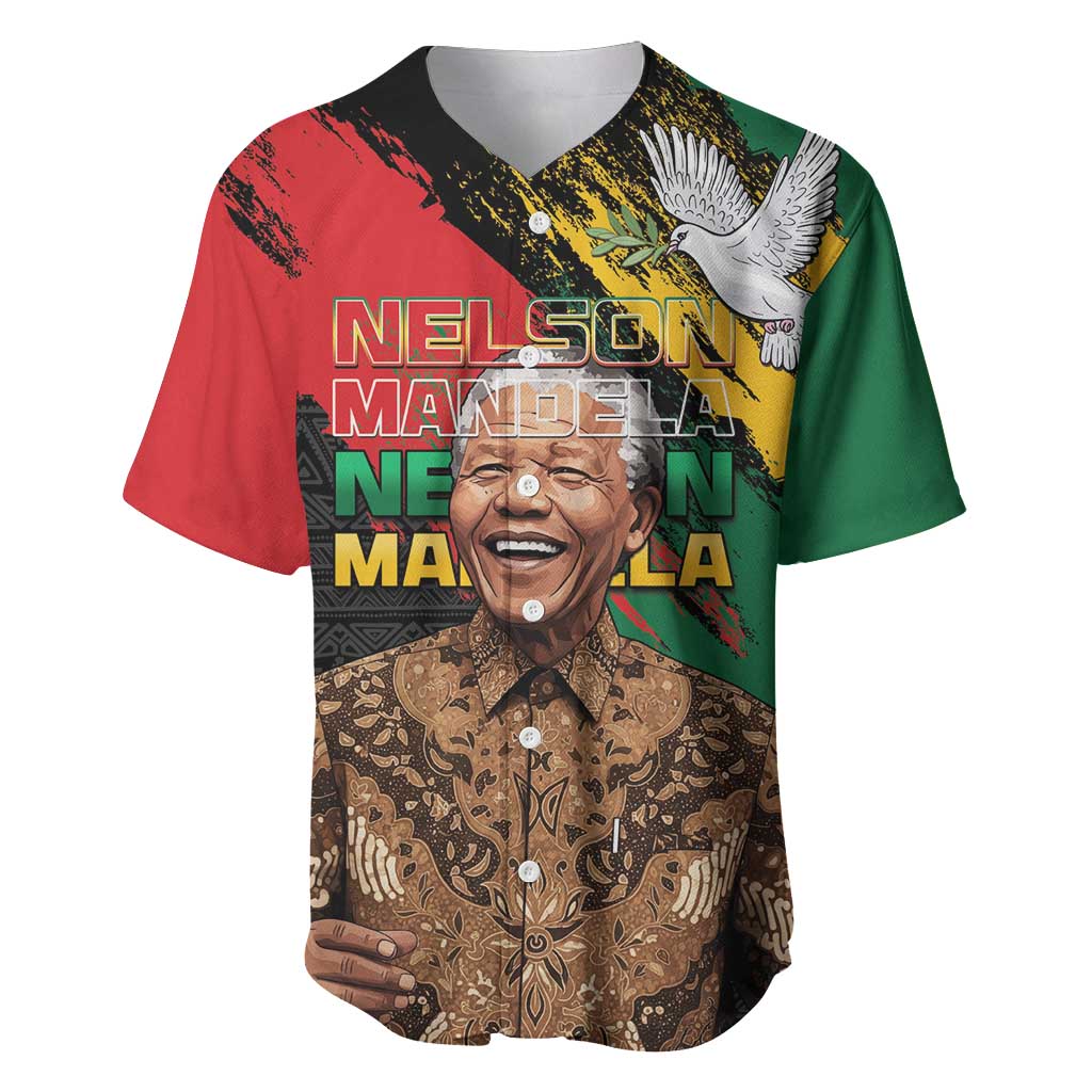 Nelson Mandela Day Baseball Jersey Pan African Flag - African Pride
