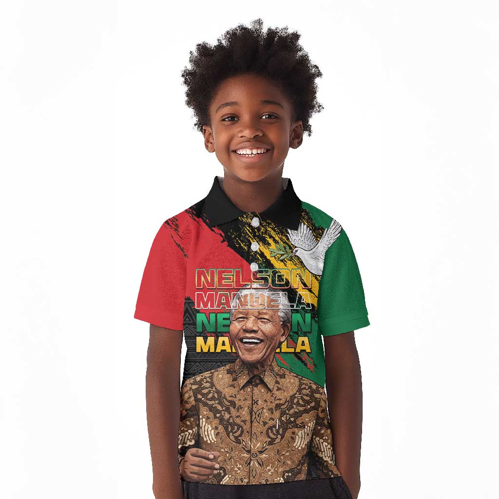 Nelson Mandela Day Kid Polo Shirt Pan African Flag - African Pride