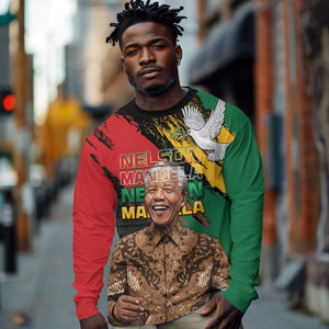 Nelson Mandela Day Long Sleeve Shirt Pan African Flag - African Pride