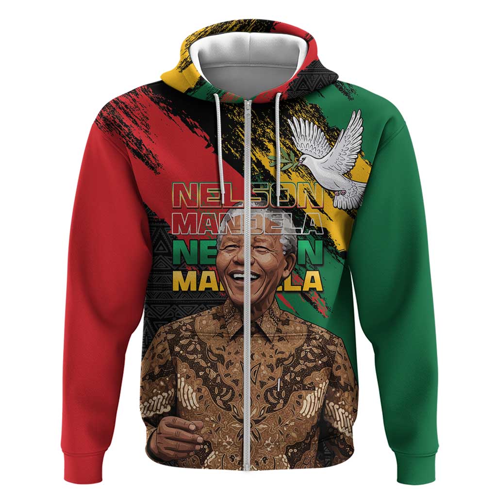 Nelson Mandela Day Zip Hoodie Pan African Flag - African Pride