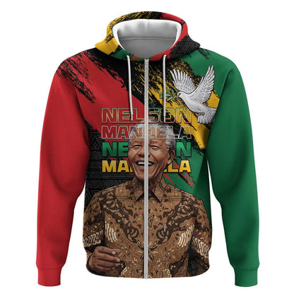 Nelson Mandela Day Zip Hoodie Pan African Flag - African Pride