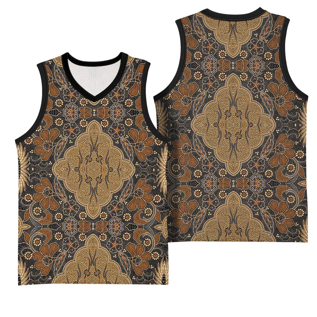 Madiba Nelson Mandela Batik Basketball Jersey Earthy Brown Indonesia Heritage LT15