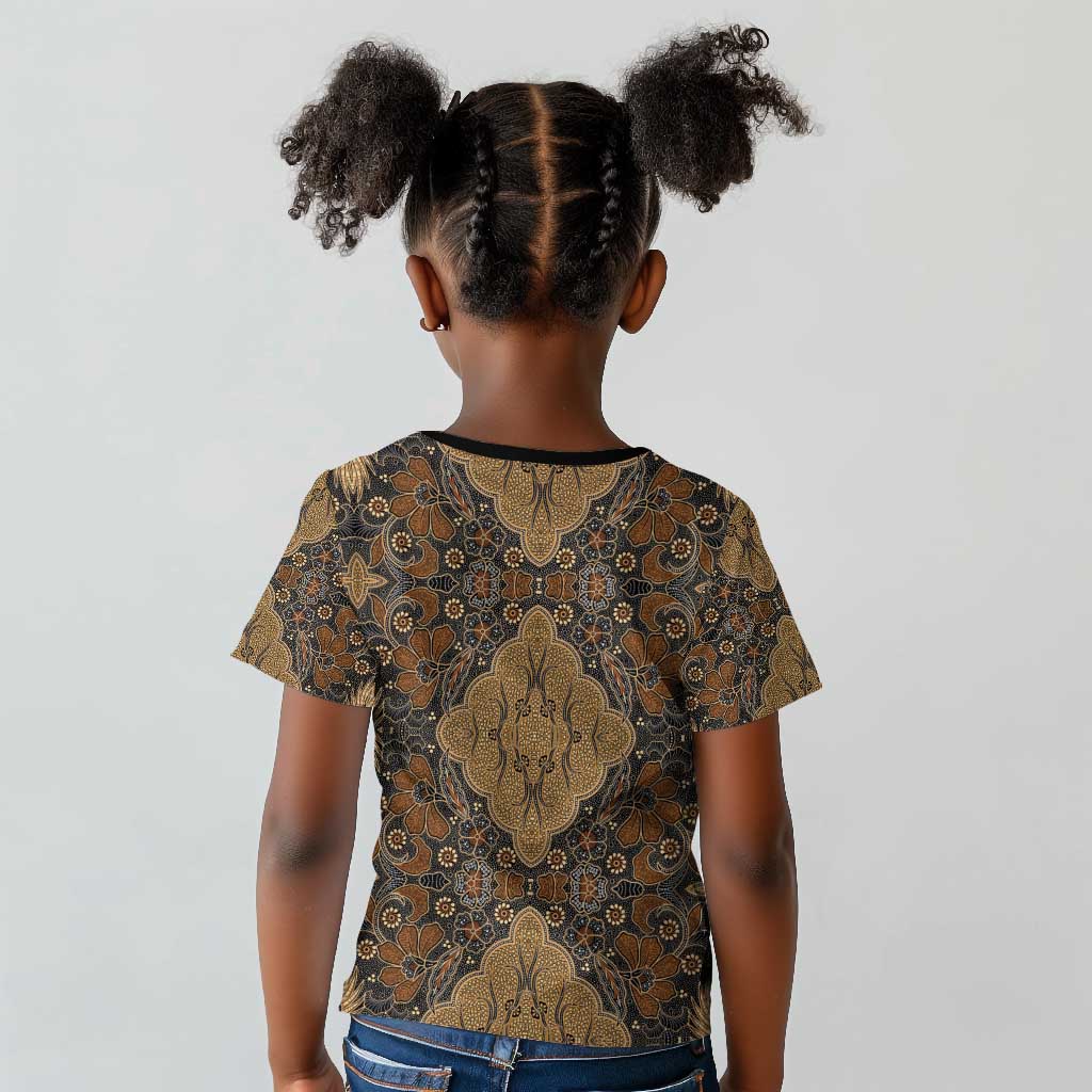 Madiba Nelson Mandela Batik Kid T shirt Earthy Brown Indonesia Heritage - African Pride
