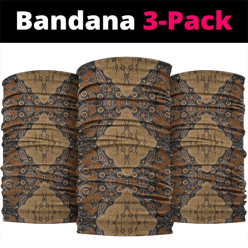 Madiba Nelson Mandela Batik Neck Gaiter Earthy Brown Indonesia Heritage LT15