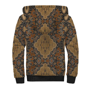 Madiba Nelson Mandela Batik Sherpa Hoodie Earthy Brown Indonesia Heritage - African Pride