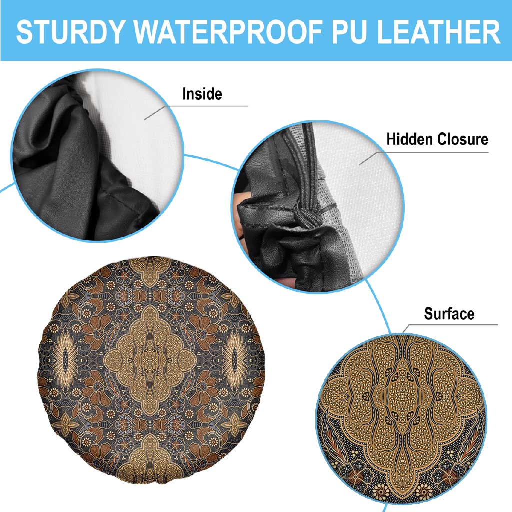 Madiba Nelson Mandela Batik Spare Tire Cover Earthy Brown Indonesia Heritage - African Pride