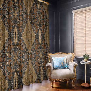 Madiba Nelson Mandela Batik Window Curtain Earthy Brown Indonesia Heritage - African Pride