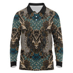 Madiba Nelson Mandela Batik Long Sleeve Polo Shirt Black Indonesia Heritage - African Pride