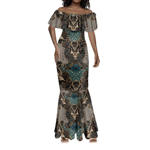 Madiba Nelson Mandela Batik Mermaid Dress Black Indonesia Heritage - African Pride