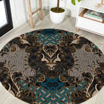 Madiba Nelson Mandela Batik Round Carpet Black Indonesia Heritage - African Pride