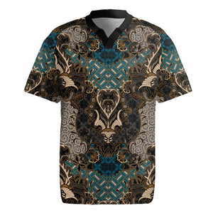Madiba Nelson Mandela Batik Rugby Jersey Black Indonesia Heritage - African Pride