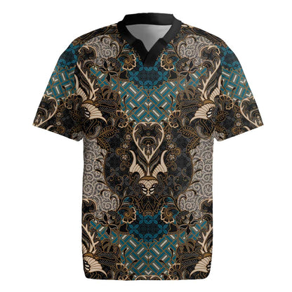 Madiba Nelson Mandela Batik Rugby Jersey Black Indonesia Heritage - African Pride