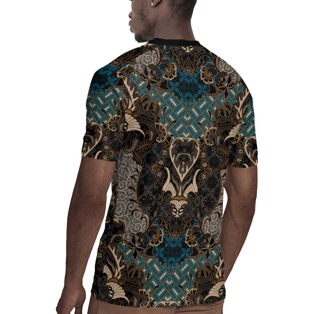 Madiba Nelson Mandela Batik Rugby Jersey Black Indonesia Heritage - African Pride