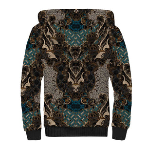 Madiba Nelson Mandela Batik Sherpa Hoodie Black Indonesia Heritage - African Pride