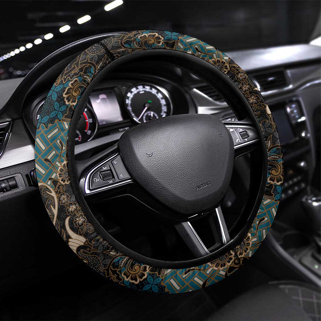Madiba Nelson Mandela Batik Steering Wheel Cover Black Indonesia Heritage - African Pride