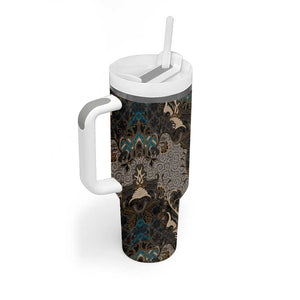 Madiba Nelson Mandela Batik Tumbler With Handle Black Indonesia Heritage LT15