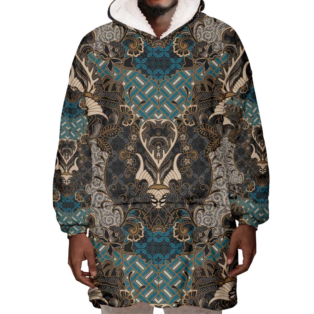 Madiba Nelson Mandela Batik Wearable Blanket Hoodie Black Indonesia Heritage - African Pride