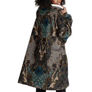 Madiba Nelson Mandela Batik Wearable Blanket Hoodie Black Indonesia Heritage - African Pride