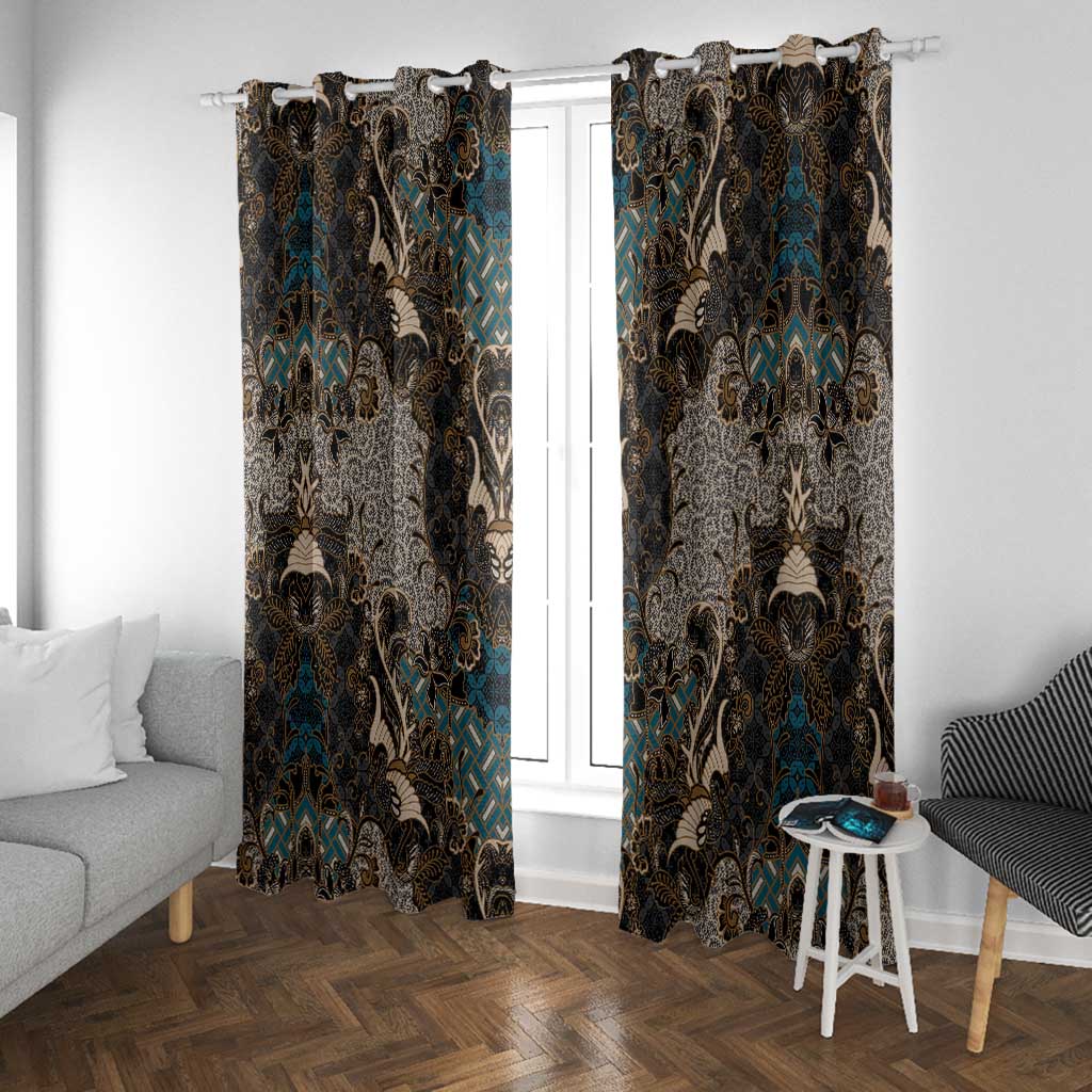 Madiba Nelson Mandela Batik Window Curtain Black Indonesia Heritage - African Pride