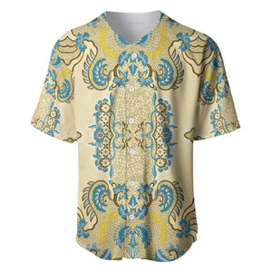 Madiba Nelson Mandela Batik Baseball Jersey Yellow Blue Indonesia Heritage - African Pride