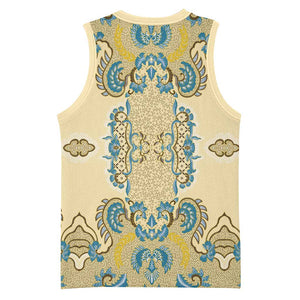Madiba Nelson Mandela Batik Basketball Jersey Yellow Blue Indonesia Heritage LT15