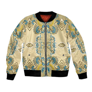 Madiba Nelson Mandela Batik Bomber Jacket Yellow Blue Indonesia Heritage - African Pride