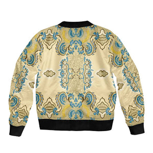 Madiba Nelson Mandela Batik Bomber Jacket Yellow Blue Indonesia Heritage - African Pride