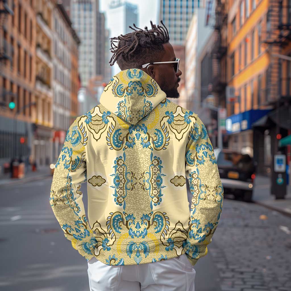 Madiba Nelson Mandela Batik Hoodie Yellow Blue Indonesia Heritage - African Pride