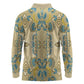 Madiba Nelson Mandela Batik Long Sleeve Polo Shirt Yellow Blue Indonesia Heritage - African Pride