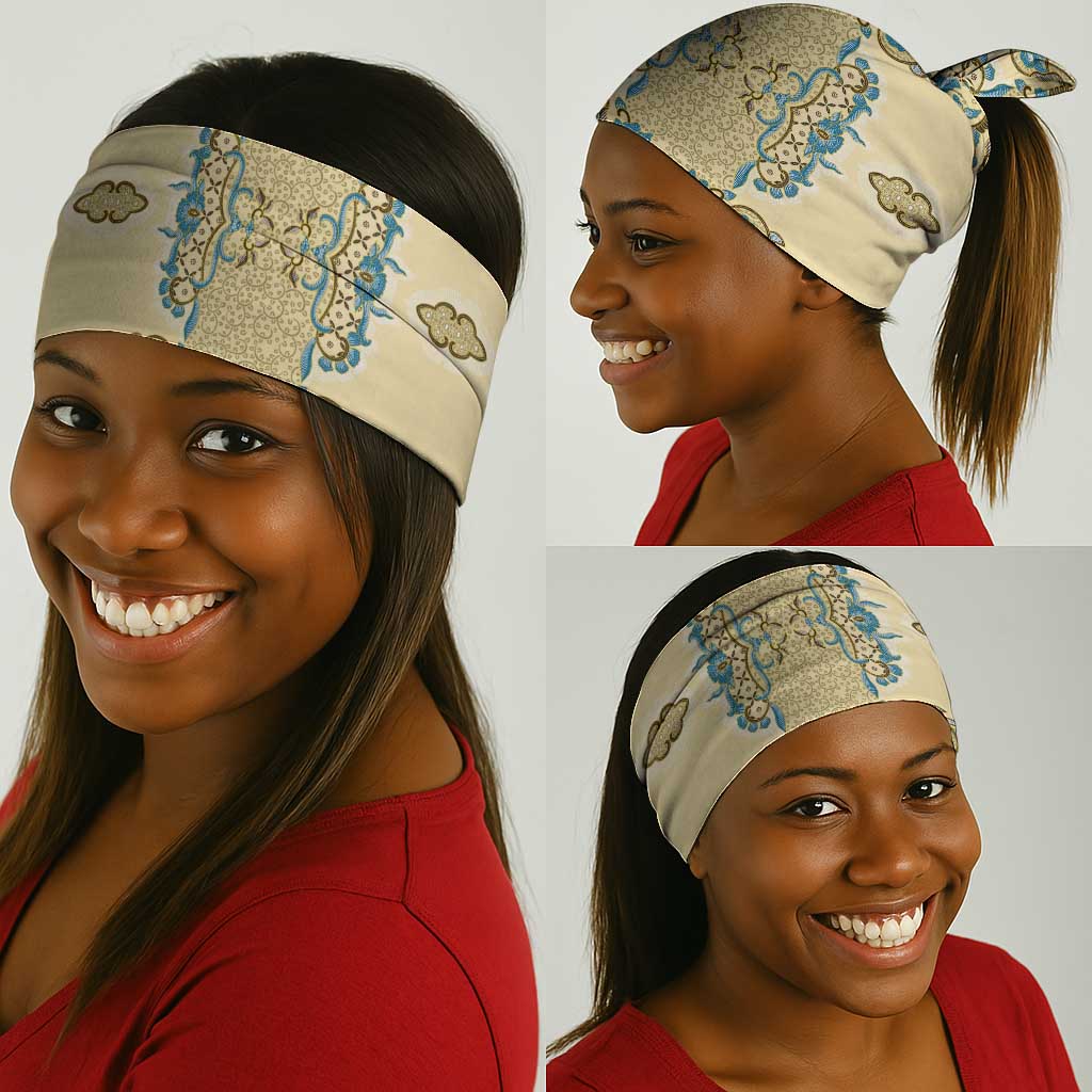 Madiba Nelson Mandela Batik Neck Gaiter Yellow Blue Indonesia Heritage LT15