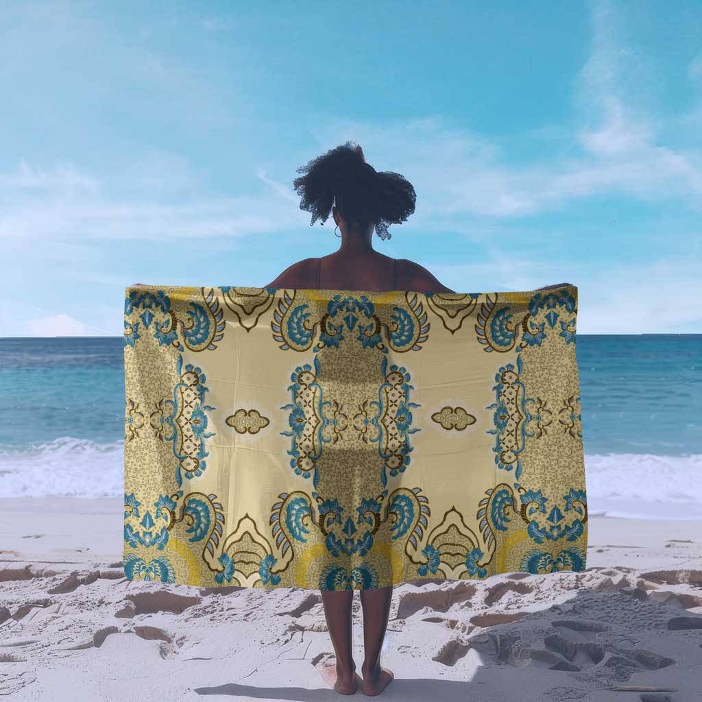Madiba Nelson Mandela Batik Sarong Yellow Blue Indonesia Heritage - African Pride