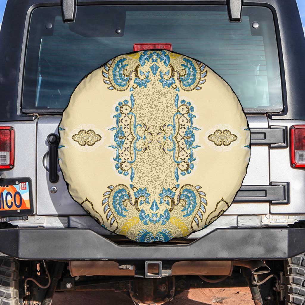 Madiba Nelson Mandela Batik Spare Tire Cover Yellow Blue Indonesia Heritage - African Pride