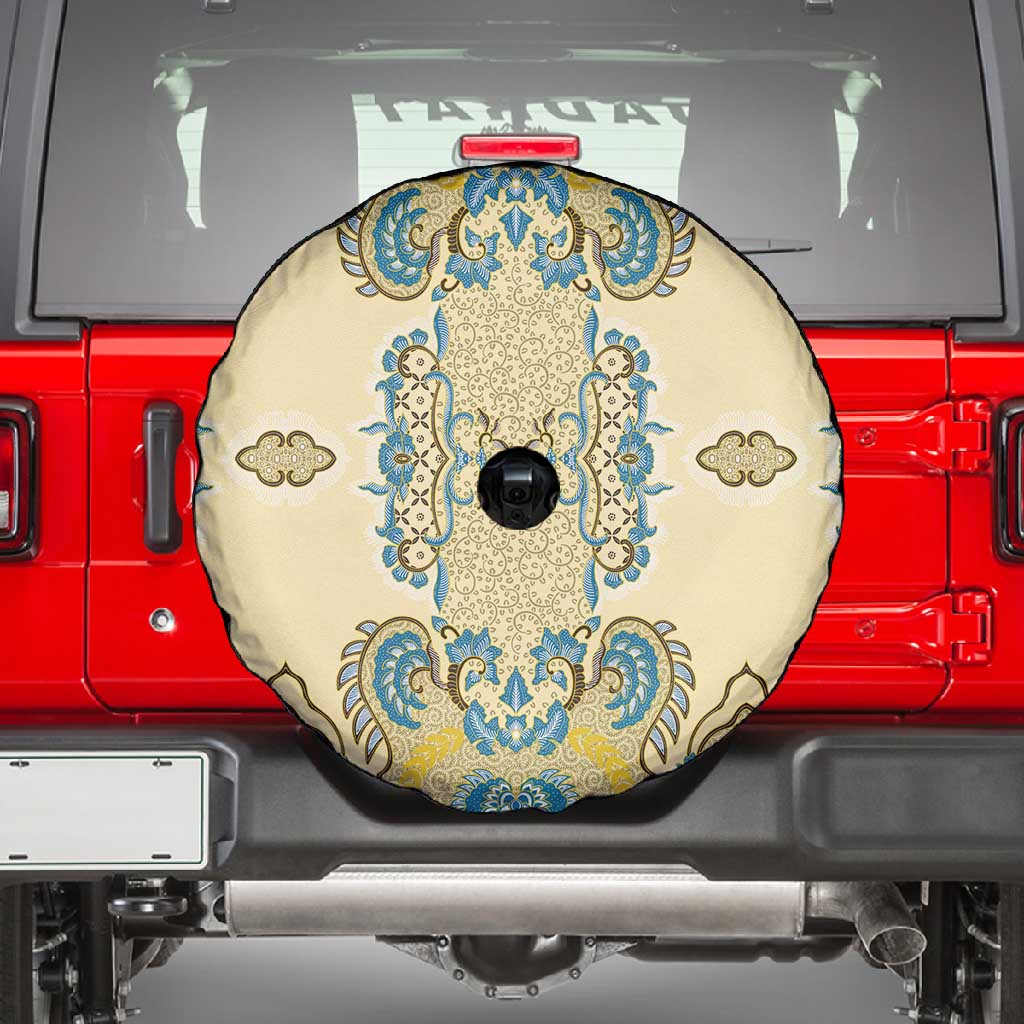 Madiba Nelson Mandela Batik Spare Tire Cover Yellow Blue Indonesia Heritage - African Pride