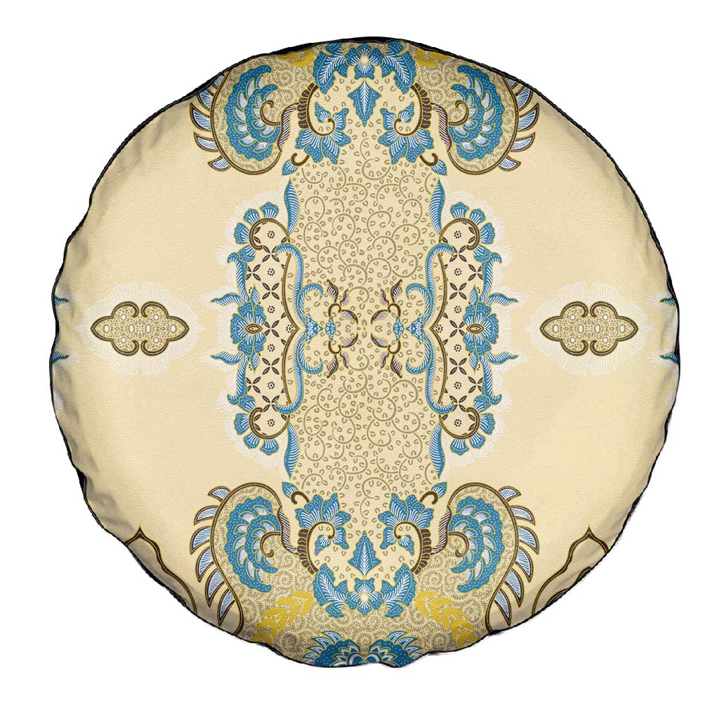 Madiba Nelson Mandela Batik Spare Tire Cover Yellow Blue Indonesia Heritage - African Pride