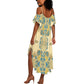 Madiba Nelson Mandela Batik Summer Maxi Dress Yellow Blue Indonesia Heritage - African Pride