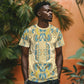 Madiba Nelson Mandela Batik T shirt Yellow Blue Indonesia Heritage - African Pride