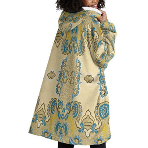 Madiba Nelson Mandela Batik Wearable Blanket Hoodie Yellow Blue Indonesia Heritage - African Pride