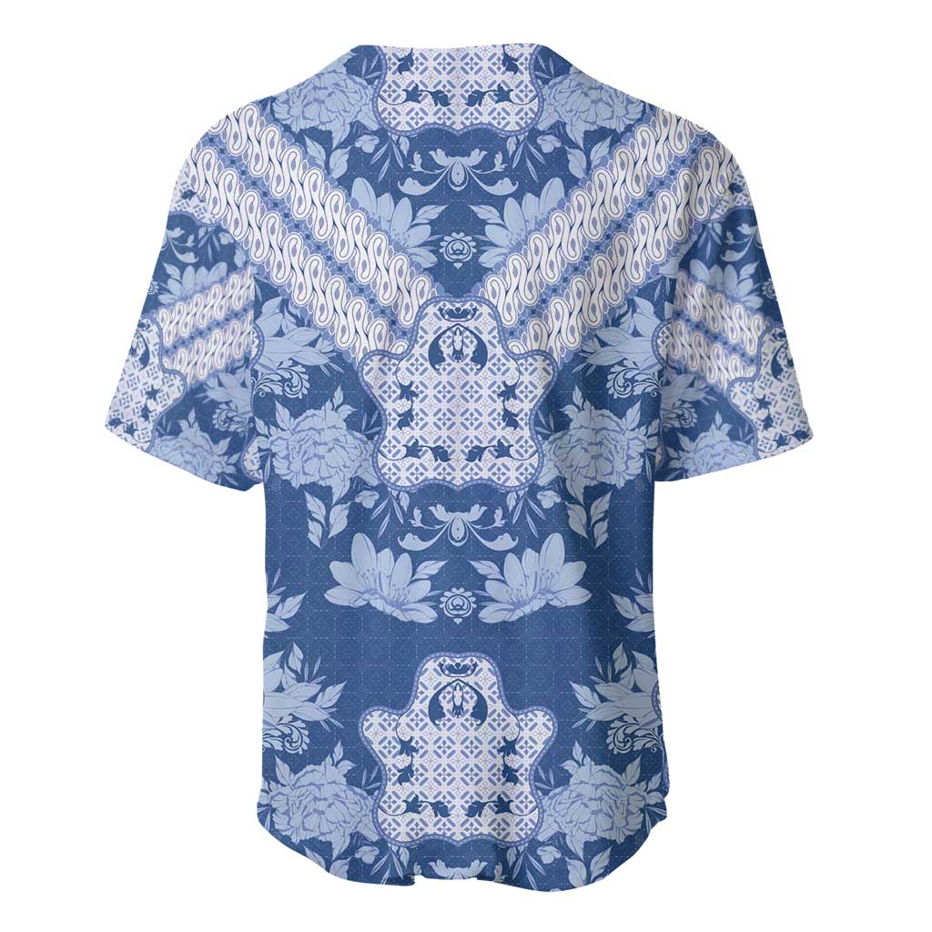 Indonesia Javanese Batik Nelson Mandela Madiba Blue Baseball Jersey - African Pride