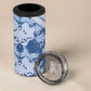 Indonesia Javanese Batik Nelson Mandela Madiba Blue 4 in 1 Can Cooler Tumbler LT15