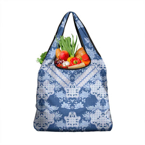 Indonesia Javanese Batik Nelson Mandela Madiba Blue Grocery Bag - African Pride
