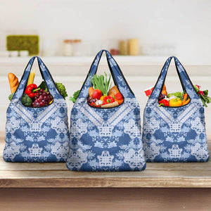 Indonesia Javanese Batik Nelson Mandela Madiba Blue Grocery Bag - African Pride