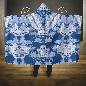 Indonesia Javanese Batik Nelson Mandela Madiba Blue Hooded Blanket - African Pride