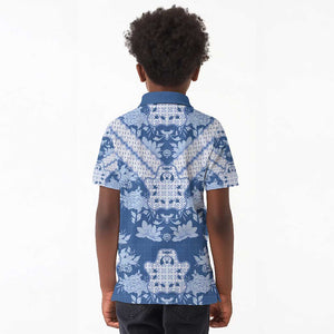 Indonesia Javanese Batik Nelson Mandela Madiba Blue Kid Polo Shirt - African Pride